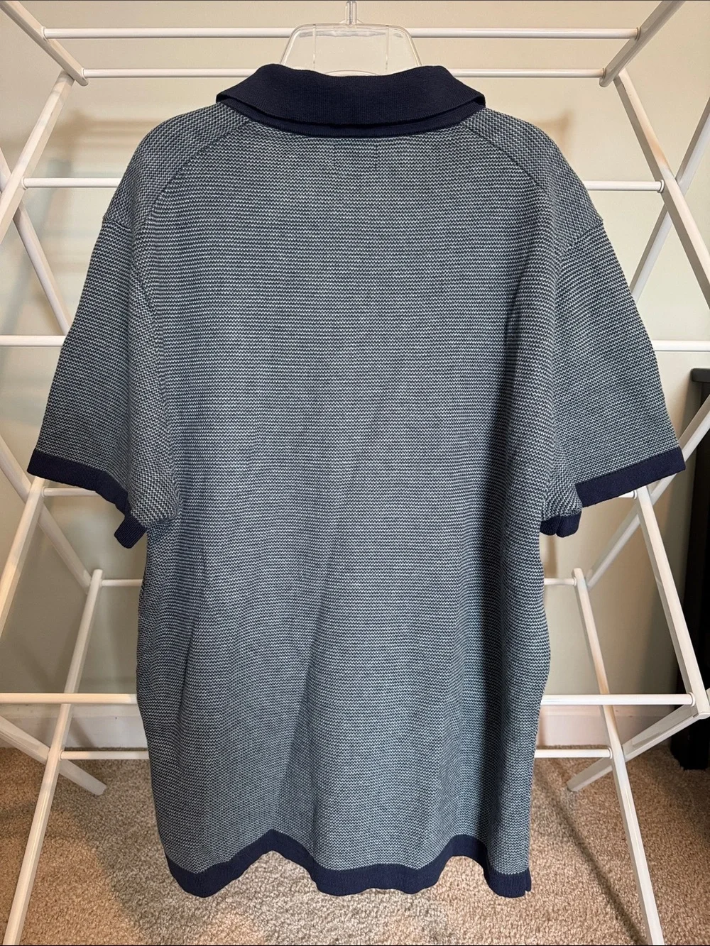 J. Crew Men's Blue Polo with Navy Trim